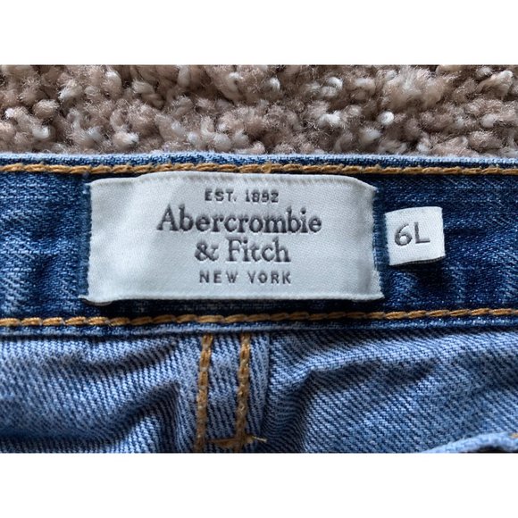 Abercrombie & Fitch Jeans 31 x 34 (6L) Emma Straight Leg Distressed 100% Cotton - Picture 7 of 12